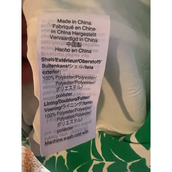 J.Crew Women's Sleeveless Green & White Scalloped Hem Leaf Print Top XXS‎ - Picture 7 of 7